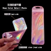 Semi-transparent and cute pinkish-purple collarbone bag, glittering laser rainbow-colored earrings, packaging bag 6.5×24cm Item Picture